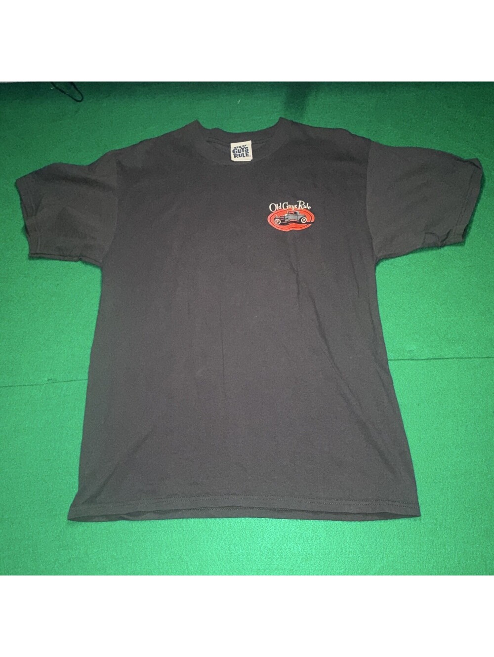 Old Guys Rule T-Shirt Men's Large Gray Hot Rod Car In Rust We Trust Graphic Tee
